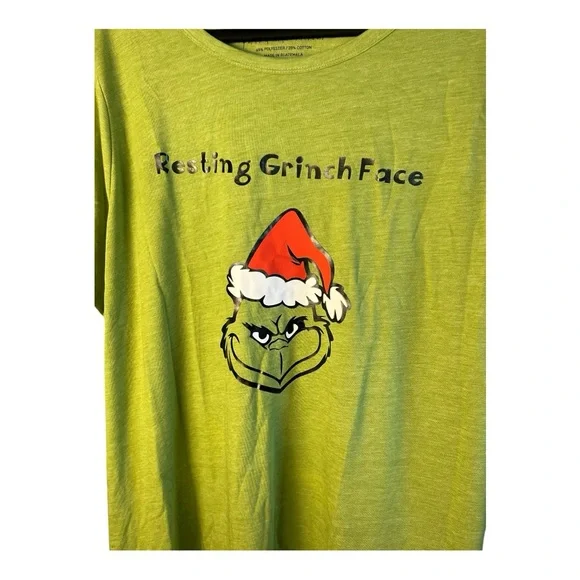 Torrid Resting Grinch Faces Lime Green Classic Fit T-Shirt - Picture 5 of 9